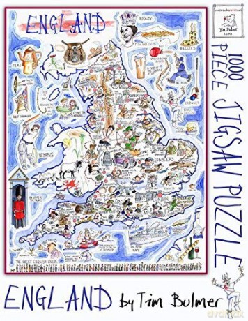 1000 Piece Jigsaw Puzzle - Comical Map Of England Artwork By Tim Bulmer - Comical 1000 Piece Puzzles For Adults Colorful Jigsaw Puzzle 66cm X 50cm Funny Jigsaw Puzzles [PUZZLE]