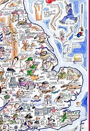 1000 Piece Jigsaw Puzzle - Comical Map Of England Artwork By Tim Bulmer - Comical 1000 Piece Puzzles For Adults Colorful Jigsaw Puzzle 66cm X 50cm Funny Jigsaw Puzzles [PUZZLE]