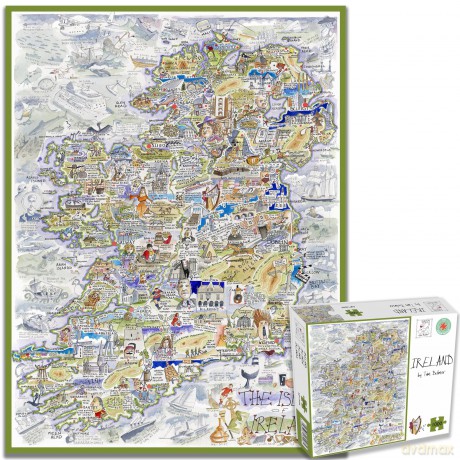 1000 Piece Jigsaw Puzzle - Comical Map Of Ireland Artwork By Tim Bulmer - Comical 1000 Piece Puzzles For Adults Colorful Jigsaw Puzzle 66cm X 50cm Funny Jigsaw Puzzles, Irish Gift, St Patricks [PUZZLE]