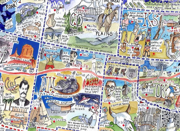 1000 Piece Jigsaw Puzzle - Comical Map Of USA By Tim Bulmer - Comical 1000 Piece Puzzles For Adults Colorful Jigsaw Puzzle 66cm X 50cm Funny Jigsaw Puzzles [PUZZLE]