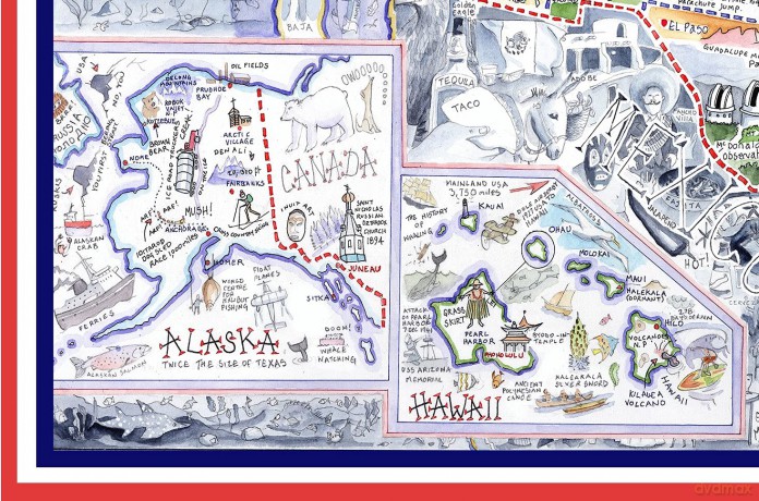 1000 Piece Jigsaw Puzzle - Comical Map Of USA By Tim Bulmer - Comical 1000 Piece Puzzles For Adults Colorful Jigsaw Puzzle 66cm X 50cm Funny Jigsaw Puzzles [PUZZLE]