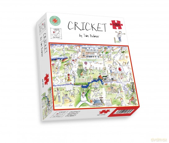 1000 Piece Jigsaw Puzzle - Cricket By Tim Bulmer - Comical 1000 Piece Puzzles for Adults Colorful Jigsaw Puzzle 66cm X 50cm Funny Sports Jigsaw Puzzles [PUZZLE]