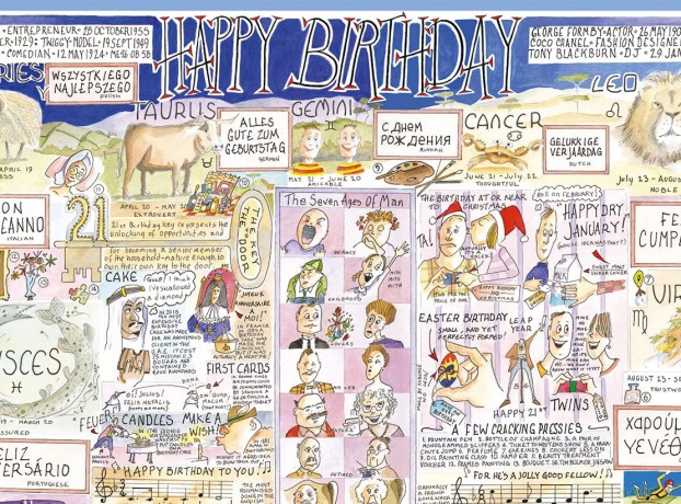 1000 Piece Jigsaw Puzzles - For Adults - Happy Birthday By Tim Bulmer, Large Size 66cm X 50cm. Challenging To Complete But Fun And Humorous comical funny cartoon [PUZZLE]