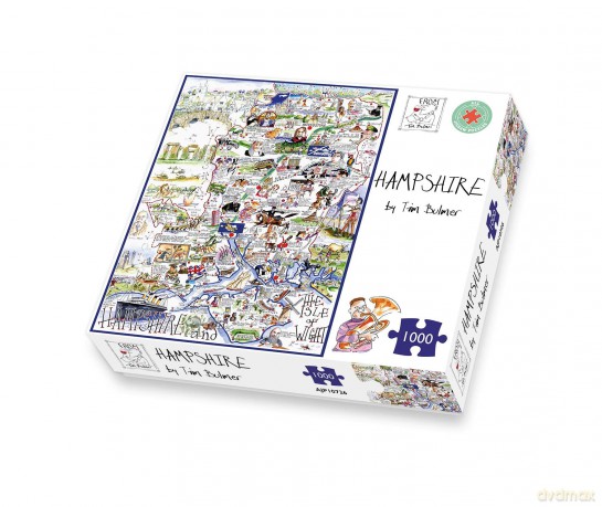 1000 Piece Puzzle For Adults - Comical Map Of Hampshire By Tim Bulmer - Large Puzzle 66cm X 50cm In Size. Challenging To Complete But Fun And Humorous [PUZZLE]