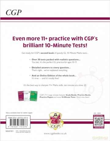 11+ GL 10-Minute Tests: Maths - Ages 10-11 Book 2 (with Online Edition) (CGP GL 11+ Ages 10-11) - CGP Books [KSIĄŻKA]