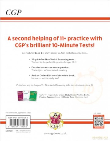 11+ GL 10-Minute Tests: Non-Verbal Reasoning - Ages 10-11 Book 2 (with Online Edition) (CGP GL 11+ Ages 10-11) - CGP Books [KSIĄŻKA]