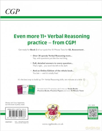11+ GL 10-Minute Tests: Verbal Reasoning - Ages 10-11 Book 2 (with Online Edition) (CGP GL 11+ Ages 10-11) - CGP Books [KSIĄŻKA]