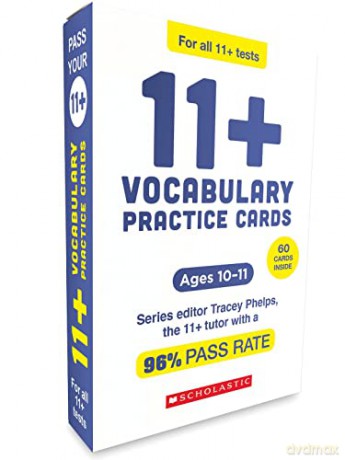 11+ Practice Cards for the CEM or GL Test: Vocabulary practice (Ages 10-11) by Tracey Phelps, the tutor with a 96% pass rate. (Pass Your 11+) - Tracey Phelps [KSIĄŻKA]