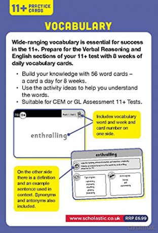 11+ Practice Cards for the CEM or GL Test: Vocabulary practice (Ages 10-11) by Tracey Phelps, the tutor with a 96% pass rate. (Pass Your 11+) - Tracey Phelps [KSIĄŻKA]