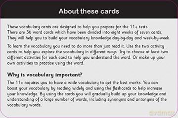 11+ Practice Cards for the CEM or GL Test: Vocabulary practice (Ages 10-11) by Tracey Phelps, the tutor with a 96% pass rate. (Pass Your 11+) - Tracey Phelps [KSIĄŻKA]