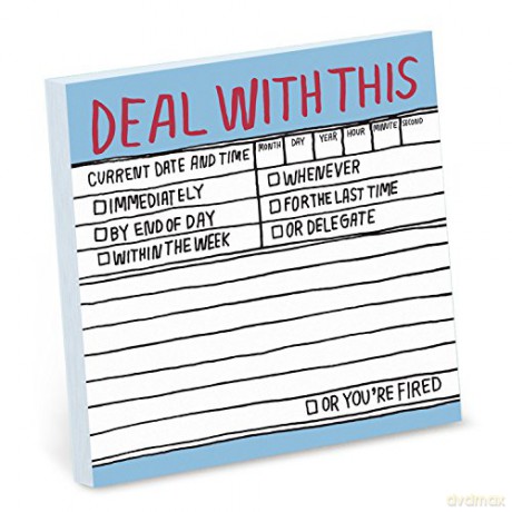 1-Count Knock Knock Deal with This Hand-Lettered Sticky Notes, to Do Pads, 3 x 3-inches Each - Knock Knock [KSIĄŻKA]