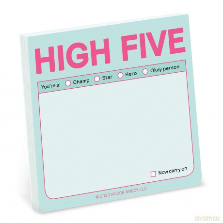 1-Count Knock Knock High Five to Do Sticky Note Pad, 3 x 3-inches (Pastel Edition) - Knock Knock [KSIĄŻKA]