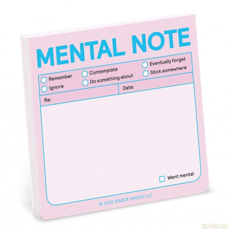 1-Count Knock Knock Mental Note to Do Sticky Note Pad, 3 x 3-inches (Pastel Edition) - Knock Knock [KSIĄŻKA]