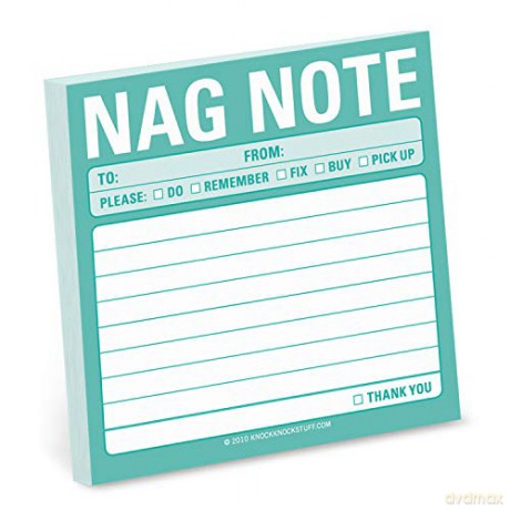 1-Count Knock Knock Nag Note Sticky Notes, to Do List Notepads, 3 x 3-inches Each - Knock Knock [KSIĄŻKA]