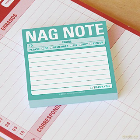 1-Count Knock Knock Nag Note Sticky Notes, to Do List Notepads, 3 x 3-inches Each - Knock Knock [KSIĄŻKA]