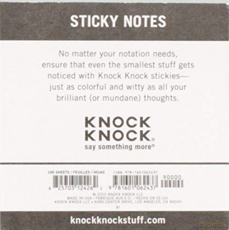 1-Count Knock Knock Nag Note Sticky Notes, to Do List Notepads, 3 x 3-inches Each - Knock Knock [KSIĄŻKA]