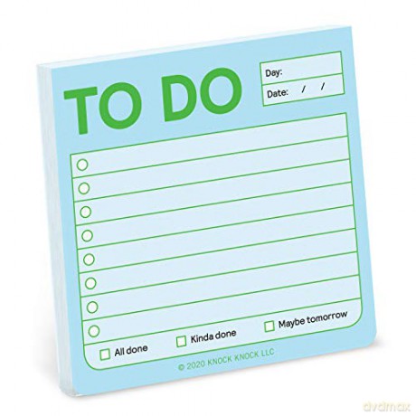 1-Count Knock Knock to Do Sticky Note Pad, 3 x 3-inches (Pastel Edition) - Knock Knock [KSIĄŻKA]