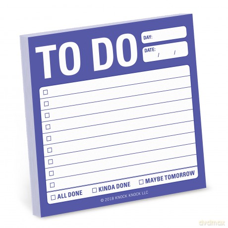 1-Count Knock Knock to Do Sticky Notes, to Do List Notepads, 3 x 3-inches Each - Knock Knock [KSIĄŻKA]