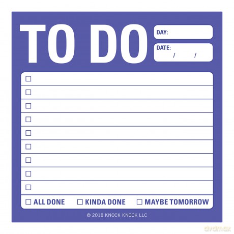 1-Count Knock Knock to Do Sticky Notes, to Do List Notepads, 3 x 3-inches Each - Knock Knock [KSIĄŻKA]