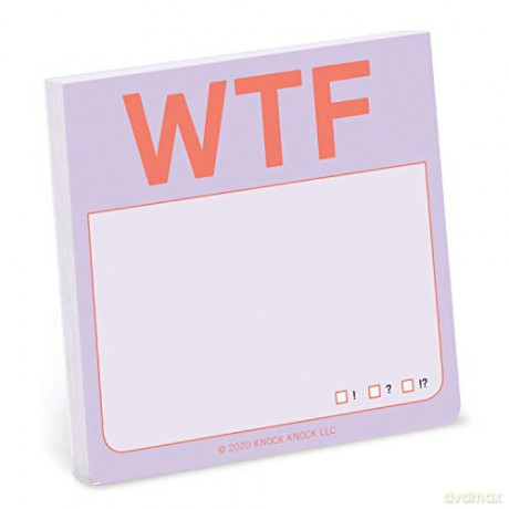 1-Count Knock Knock WTF Sticky Note Pads, 3 x 3-inches Each (Pastel Edition) - Knock Knock [KSIĄŻKA]