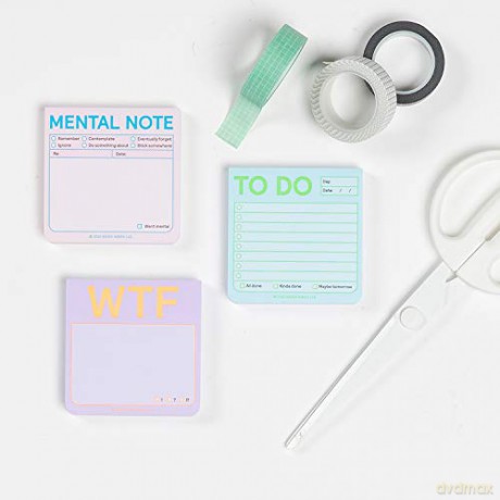 1-Count Knock Knock WTF Sticky Note Pads, 3 x 3-inches Each (Pastel Edition) - Knock Knock [KSIĄŻKA]