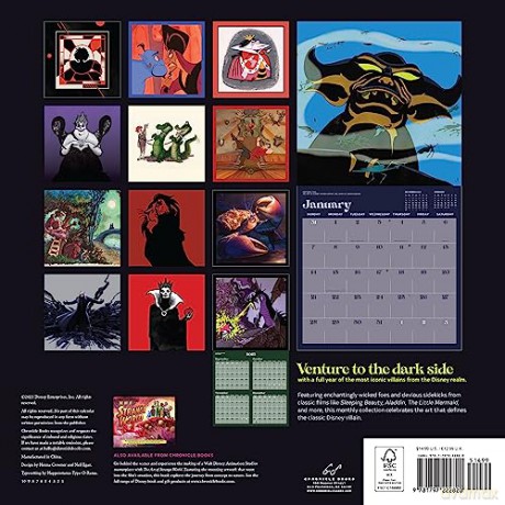 2024 Disney Villains Wall Calendar - Disney [KALENDARZ]