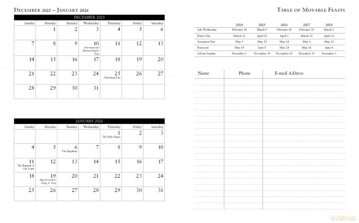 2024 Episcopal Liturgical Appointment Calendar [KALENDARZ]