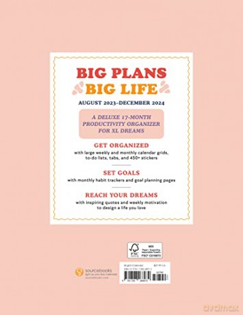 2024 Make Big Things Happen Large Monthly Planner: A Deluxe 17-Month Organizer for Planning Your Dreams and Reaching Your Goals - Sourcebooks [KSIĄŻKA]