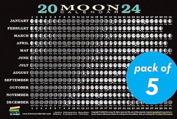 2024 Moon Calendar Card (5 Pack): Lunar Phases, Eclipses, and More! - Kim Long [KSIĄŻKA]