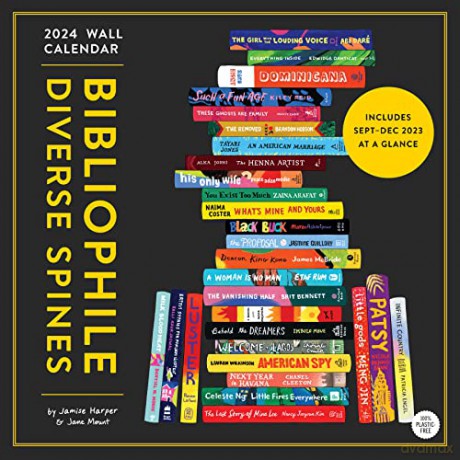 2024 Wall Calendar: Bibliophile Diverse Spines - Jane Mount [KALENDARZ]