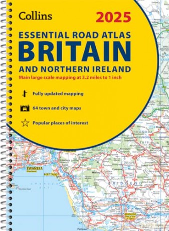 2025 Collins Essential Road Atlas Britain and Northern Ireland: A4 Spiral (Collins Road Atlas) - Collins Maps [KSIĄŻKA]