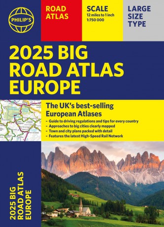 2025 Philip's Big Road Atlas of Europe: (A3 Paperback) (Philip's Road Atlases) - Philip's Maps [KSIĄŻKA]