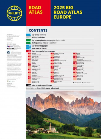 2025 Philip's Big Road Atlas of Europe: (A3 Spiral Binding) (Philip's Road Atlases) - Philip's Maps [KSIĄŻKA]