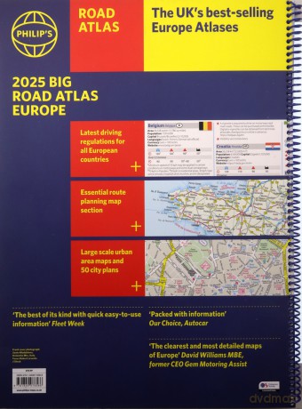 2025 Philip's Big Road Atlas of Europe: (A3 Spiral Binding) (Philip's Road Atlases) - Philip's Maps [KSIĄŻKA]