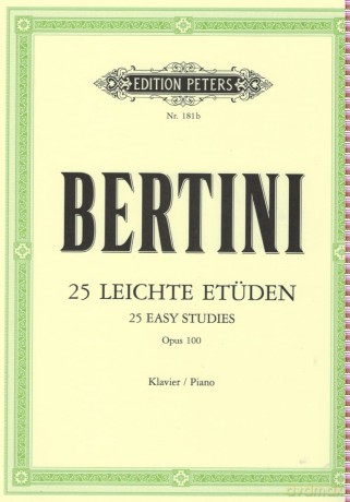 25 Easy Studies Without Octaves Op. 100 (Edition Peters) - Henri Bertini [KSIĄŻKA]