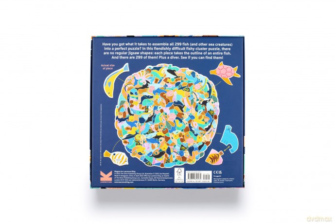 299 Fish and a Diver Puzzle: An Aquatic Cluster Puzzle: 300 Pieces - La Maupetit [PUZZLE]