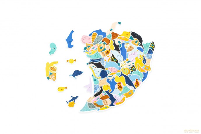299 Fish and a Diver Puzzle: An Aquatic Cluster Puzzle: 300 Pieces - La Maupetit [PUZZLE]