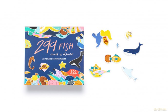299 Fish and a Diver Puzzle: An Aquatic Cluster Puzzle: 300 Pieces - La Maupetit [PUZZLE]