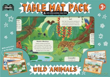 3+ Wild Animals (4 Wipe-Clean Learning Table Mats) [KSIĄŻKA]