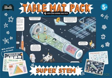 5+ Super STEM (4 Wipe-Clean Learning Table Mats) [KSIĄŻKA]