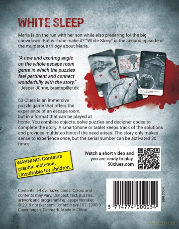 50 Clues | 50 Clues - Part 2: White Sleep | Puzzle Escape Game | Ages 16+ | 1-5 Players | 90 Minutes Playing Time [KSIĄŻKA]