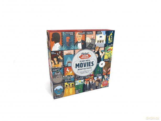 50 Must-Watch Movies Bucket List 1000-Piece Puzzle - Ridley's Games [KSIĄŻKA]
