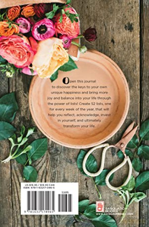 52 Lists for Happiness Floral Pattern: Weekly Journaling Inspiration for Positivity, Balance, and Joy (A Guided Self-Ca re Journal with Prompts, Photos, and Illustrations) - Moorea Seal [KSIĄŻKA]