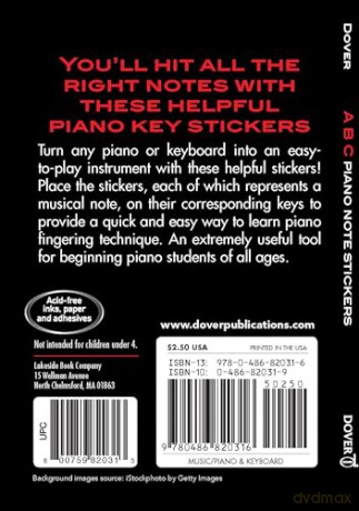 A B C Piano Note Stickers [KSIĄŻKA]