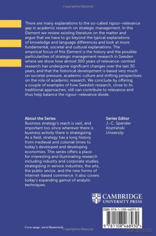 A Historical Review of Swedish Strategy Research and the Rigor-Relevance Gap (Elements in Business Strategy) - Kalling Thomas [KSIĄŻKA]