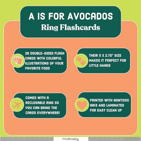 A is for Avocado Ring Flash Cards - Mudpuppy [KALENDARZ]