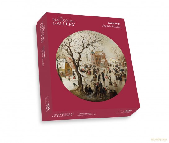 A Winter Scene with Skaters Near a Castle - National Gallery 400 Piece Circular Jigsaw Puzzle [PUZZLE]