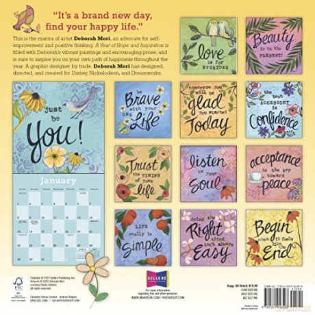 A Year of Hope and Inspiration 2023 Calendar (WALL 16 MONTH) - Deb Mori [KALENDARZ]