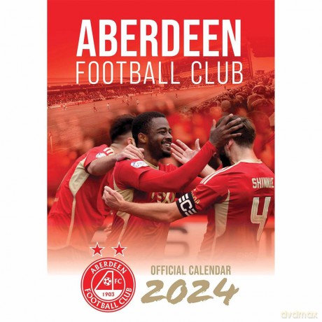Aberdeen FC 2024 Calendar, Month To View A3 Wall Calendar, Official Product - Danilo Promotions Ltd [KALENDARZ]