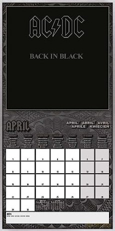 AC/DC Calendar 2024 - Month to a View Planner 30cm x 30cm - Official Merchandise [KALENDARZ]